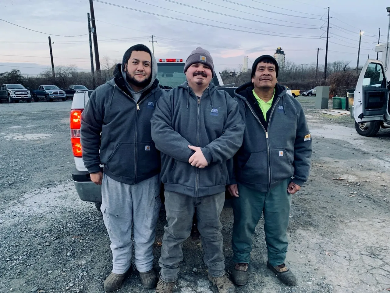 Delaware Lawn Crew members on site at the end of a workday.